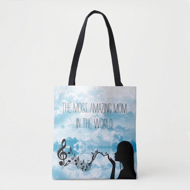 Sophisticated  Blue Sky Typography Background Tote Bag (Front)