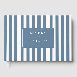 Sophisticated Blue Stripes Guest Book