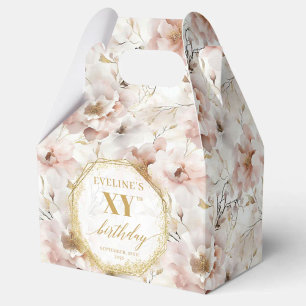 Sophisticated blush pink boho watercolor favour bo favor box