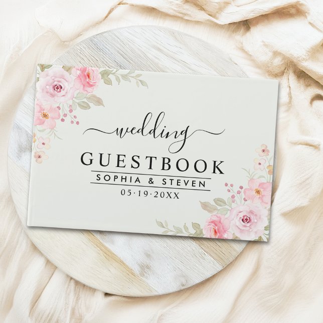 Sophisticated Blush Rose Wedding Celebration Guest Book (Creator Uploaded)