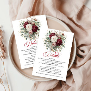 Sophisticated Bohemian Burgundy Gold Details Card