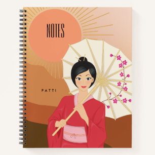 Sophisticated BOHO Asian-Inspired Subject Notebook