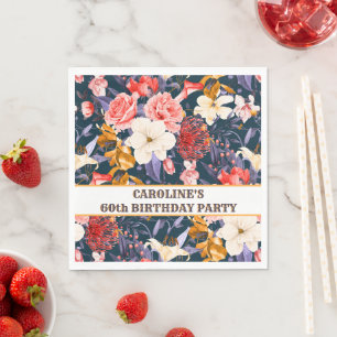 Sophisticated Boho Floral Party Napkin