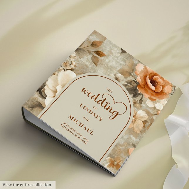 Sophisticated Boho Rusty Beige Sage Floral Memory  Binder (Sophisticated Boho Rusty Beige Sage Floral Memory Album

)