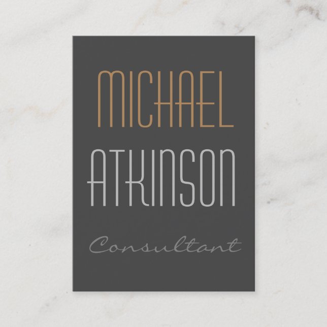 Sophisticated Bold Text Creative Unique Business Card (Front)