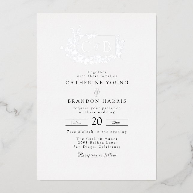 Sophisticated Bordered Monogram Wedding (Front)