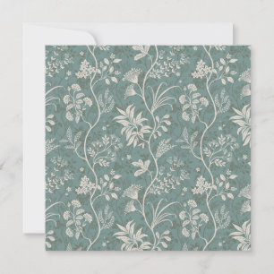 Sophisticated Botanical Chintz Teal Green Card