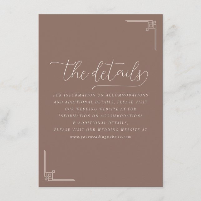 Sophisticated Brown Geometric Details Enclosure Card (Front)
