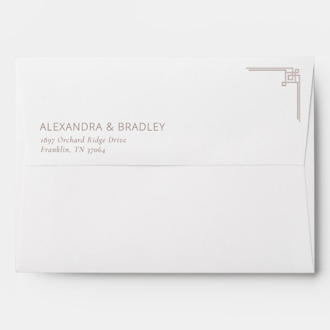 Sophisticated Brown Geometric Motiff Envelope (Back (Top Flap))