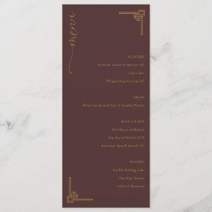 Sophisticated Brown Gold Elegant Menu