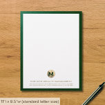 Sophisticated Business Monogram Letterhead<br><div class="desc">Present your business correspondence with professionalism using our Sophisticated Business Monogram Letterhead. Each sheet features a brushed gold monogram emblem and is ideal for financial professionals,  wealth management firms,  and any business professional seeking sophisticated style.</div>