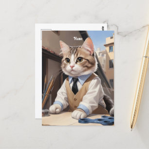 Sophisticated Cat Architect Cat Lover Postcard