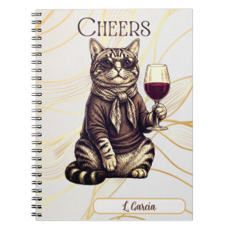 Sophisticated Cat Wine Lover Notebook