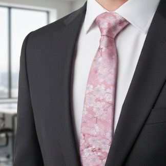 Sophisticated Cherry Blossom Floral Tie