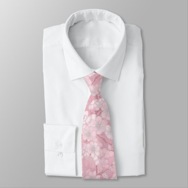 Sophisticated Cherry Blossom Floral  Tie (Tied)