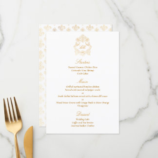 Sophisticated Classic Faux Foil Gold Rococo Menu