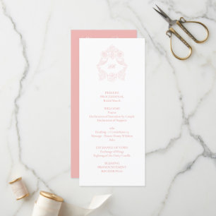 Sophisticated Classic Script Blush Pink Wedding Program