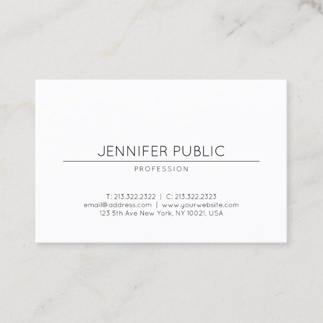 Sophisticated Clean Design Modern Plain Trendy Business Card (Front)
