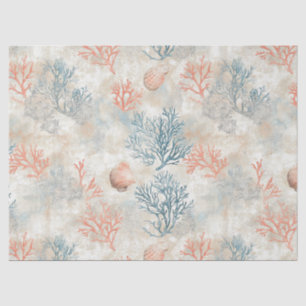 Sophisticated Coral Branches - Soft Seashell Tissue Paper