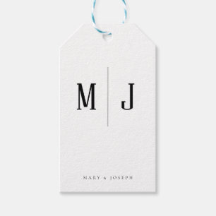 Sophisticated Customizable Couple Initials Names  Gift Tags
