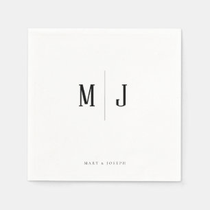 Sophisticated Customizable Couple Initials Names Napkin