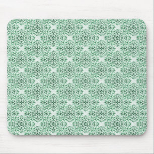Sophisticated Damask Mousepad, Dark Green Mouse Pad
