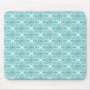 Sophisticated Damask Mousepad, Turquoise Mouse Pad
