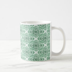 Sophisticated Damask Mug, Dark Green Coffee Mug