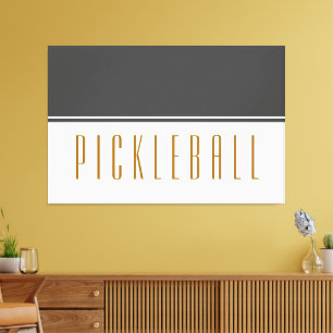 Sophisticated Dark Grey PICKLEBALL Colour Block Canvas Print