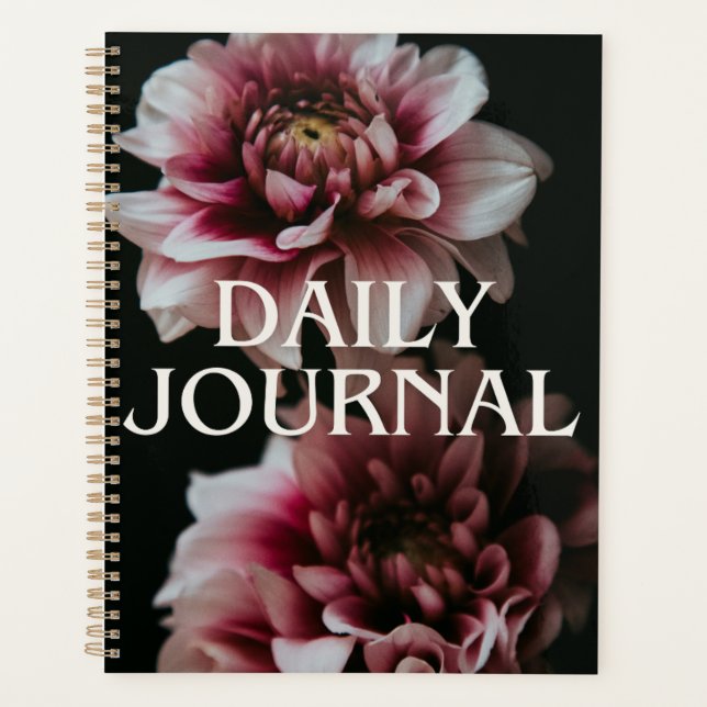 Sophisticated Deep Pink Botanical Journal Planner (Front)