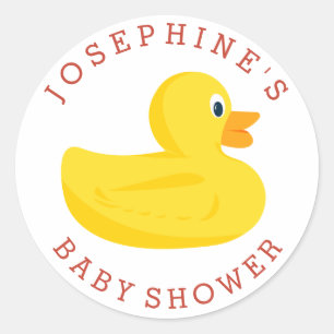 Sophisticated Duck Baby Shower Custom Colour Classic Round Sticker