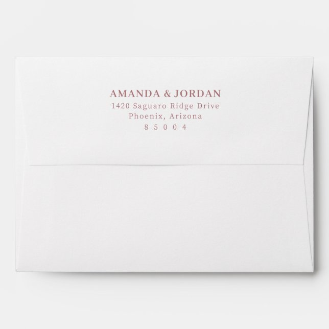 Sophisticated Dusty Pink Minimalist Envelope (Back (Top Flap))