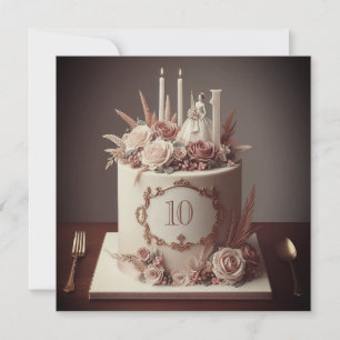 SOPHISTICATED EDITABLE WEDDING ANNIVERSARY CAKE INVITATION