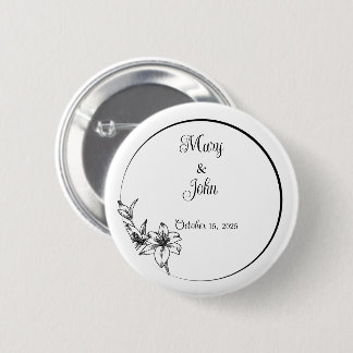 Sophisticated Elegance Wedding Keepsake 2 Inch Round Button