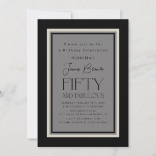 Sophisticated Elegant Fiftieth Birthday Party Invitation