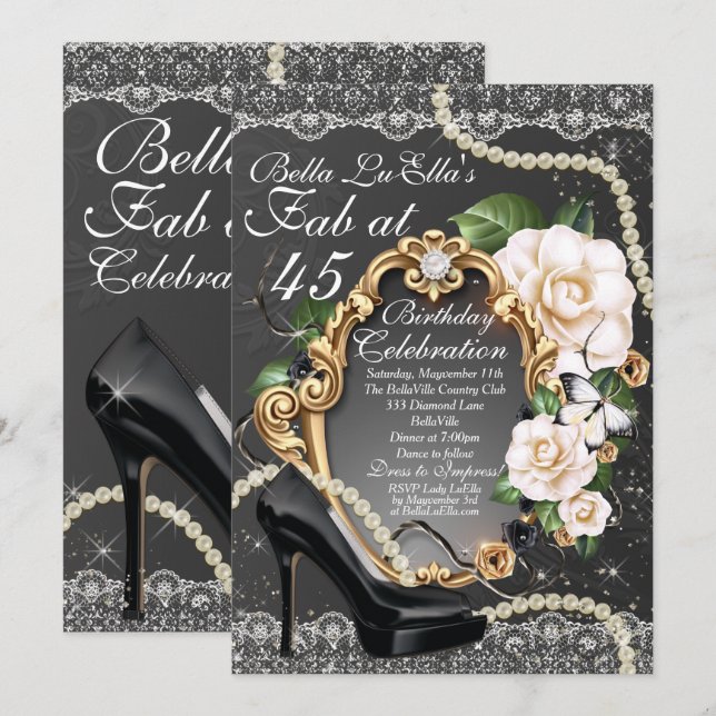 Sophisticated Elegant Party Invitations (Front/Back)