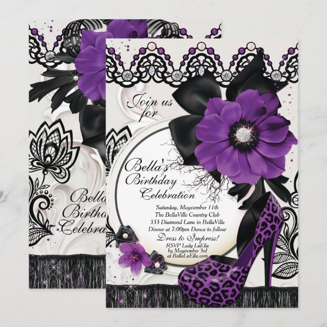 Sophisticated Elegant Party Invitations (Front/Back)