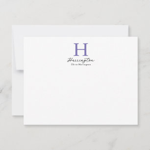 Sophisticated Elegant Purple Violet Monogram Card