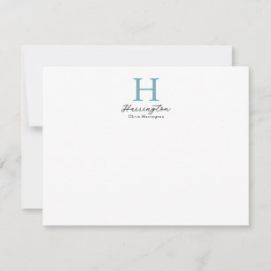 Sophisticated Elegant Teal Monogram Card