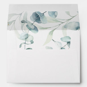 Sophisticated Eucalyptus Leaves & Foliage Wedding Envelope