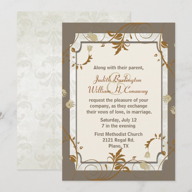 Sophisticated Fall Wedding Invitation (Front/Back)