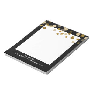Sophisticated FAUX gold glitter Dots Personalized Notepad