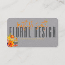 Sophisticated Floral Design Grey Orange Flowers