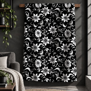 Sophisticated Floral Doodles Birthday Throw Blanke