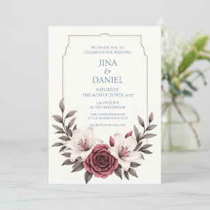 Sophisticated Floral Micro-Wedding Suite Invitation