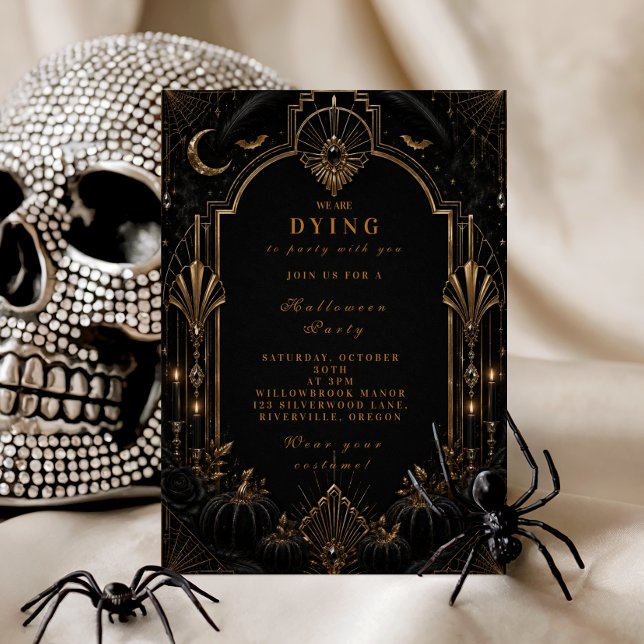 Sophisticated Glam Halloween Invitation (Creator Uploaded)
