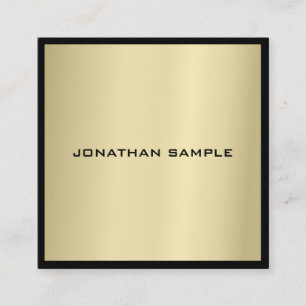 Sophisticated Glamour Gold Look Modern Luxury Square Business Card