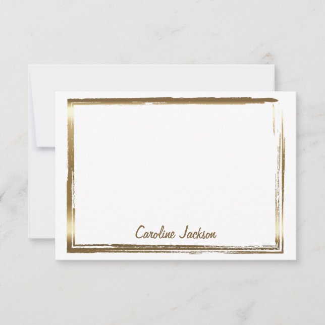 Sophisticated gold frame personalized card (Front)
