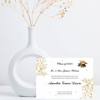 Sophisticated Gold Graduation Announcement