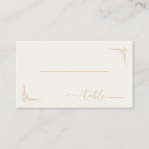 Sophisticated Gold Minimalist Table Illustration Place Card
